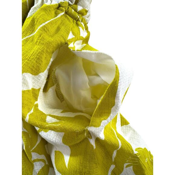 Anthropologie Maeve Feliciana Tropical Print Mini Dress XS Puff Sleeve Smocked - Picture 10 of 14